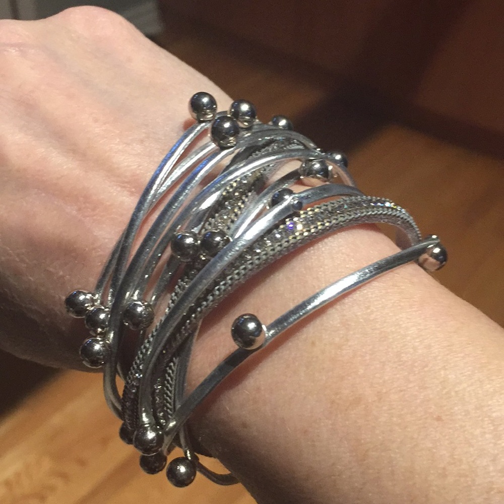 Fun and fancy silver wrap bracelet.